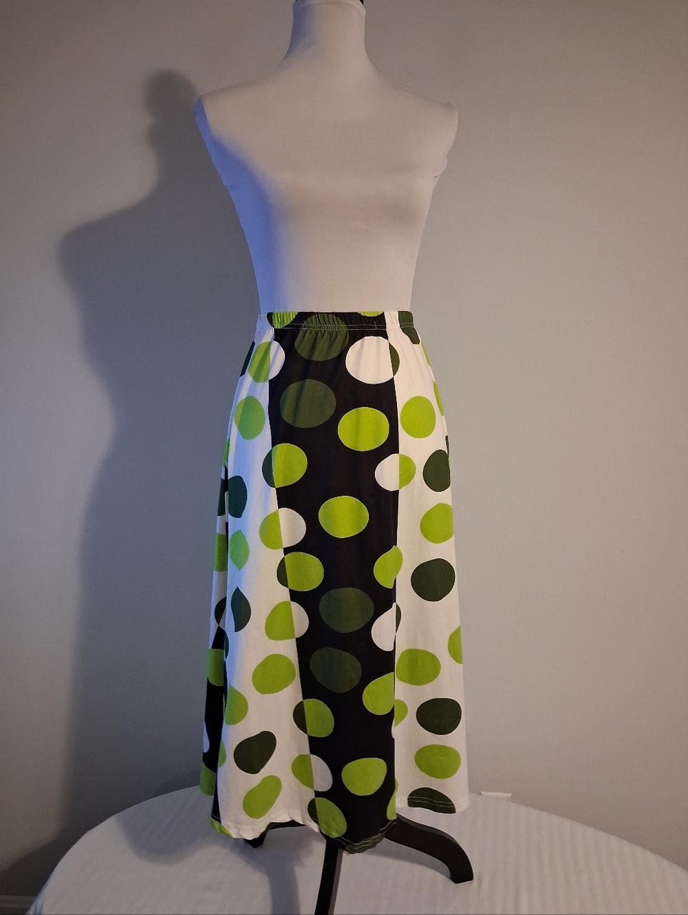 Lime Green And Black Polka Dot Skirt Suit Size 3X - Picture 3 of 16